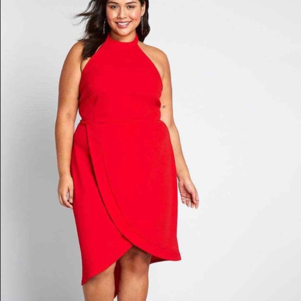 Exceptional At All Angles Sheath Dress Medium Red